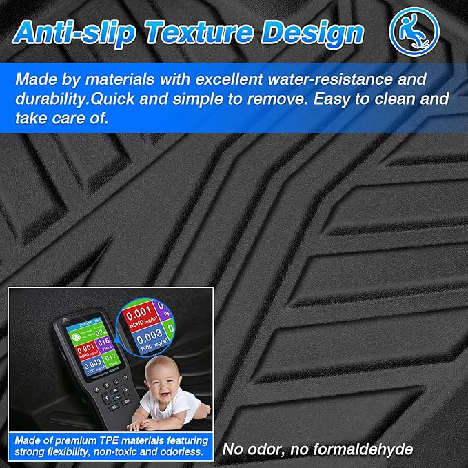 Cartist Floor Mats Fit for Ford Ranger 2024 2025 2026, All Weather Floor Liner for Ranger Accessories, Heavy Duty Car Mats Black