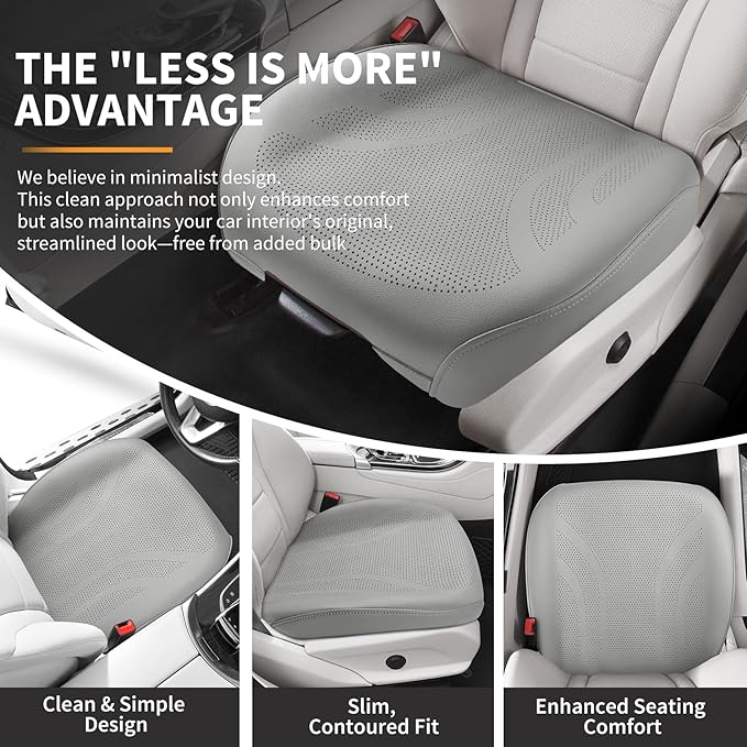 CAPITAUTO 1 Piece Seat Covers Front PU Leather Car Seat Covers, Universal Bottom Seat Covers for Cars,Full Wrapping Edge Fits 95% of car (Gray)
