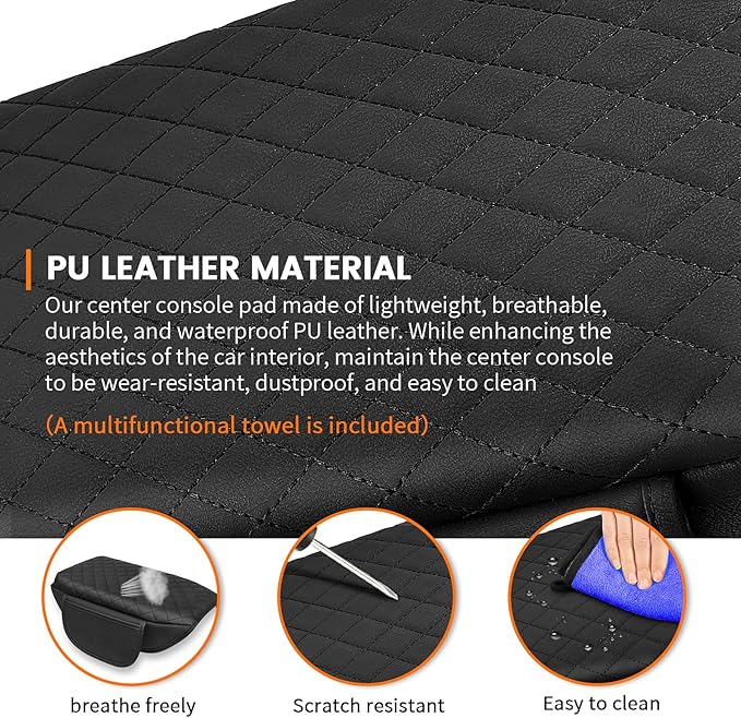 Custom for Center Console Cover Outback 2020-2025 2026 Armrest Cover Accessories PU Leather Armrest Seat Box Cover Protector with Pockets Storage Bag