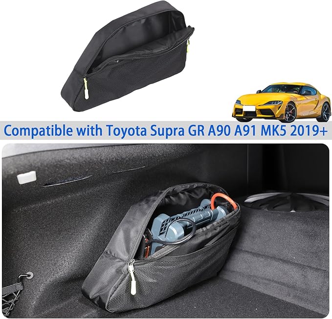 Car Trunk Organizer Compatible with Toyota Supra GR A90 A91 MK5 2019-2026, Rear Trunk Storage Organizer Box, Oxford Cloth Car Storage Bag Space Saving