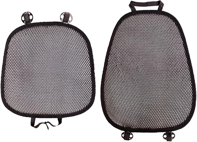 acdiac Summer Cool 3D Air Mesh Breathable Vented Car Seat Cushion Pad Set,Universal Auto Back Cooling Ventilated Seat Cover for Car SUV Truck Van Pickup (Black, 1 Pack seat pad +1 Pack Back Cushion)
