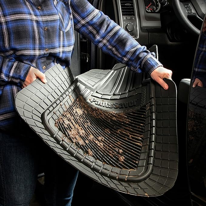 PantsSaver 3D All Weather Car Floor Mats - Trimmable Waterproof Rubber Liners All Season Protection for Car, Truck, SUV, Minivan - Fits Honda, Ford, Toyota, Nissan, Hyundai, Jeep & More 4 PC Set, Gray
