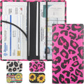 LumiMokki Premium Car Registration & Insurance Card Holder with Magnetic Shut, Vehicle Glove Box Car Organizer - For Documents, Cards, License (Leopard B)