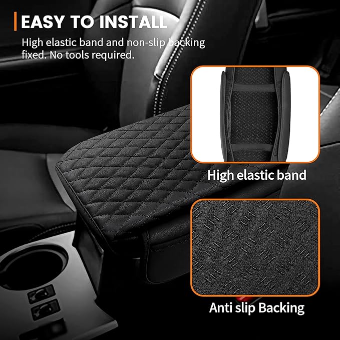 Custom Fit for Center Console Cover Toyota 4Runner 2010-2022 2023 2024 Armrest Cover Center Console Pad Interior Accessories Car Armrest Seat Box Cover Protector with Pockets Storage Bag