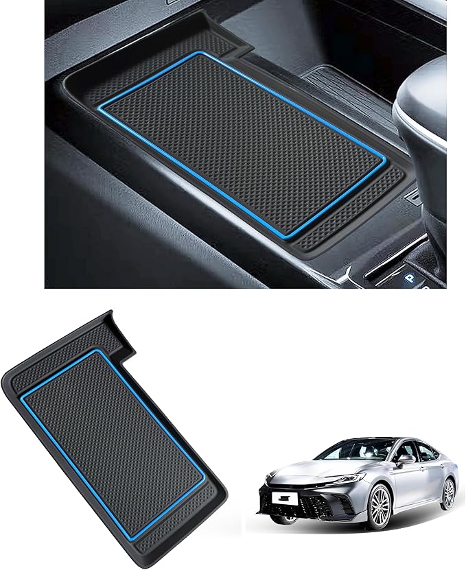Wireless Charging Mat for 2025 2026 Toyota Camry Accessories Silicone Protective Pad Anti-Slip Center Console Phone Charger Pad Liners Anti-Scratch Heat Insulation Interior Decoration, Blue