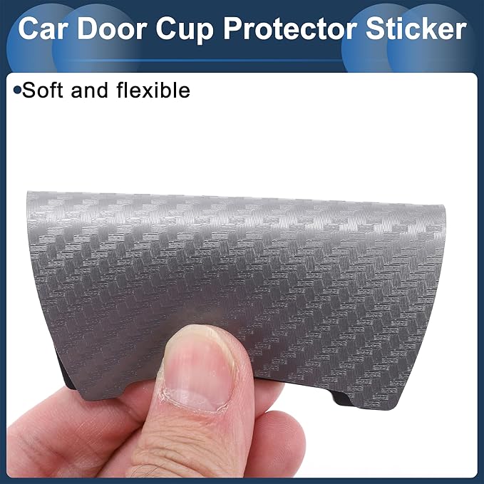 3D Car Door Handle Scratch Protector, 84x94mm Removable Magnetic Car Door Handle Protective Film Grey, 4 Pcs