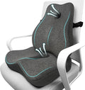 JIPORIER Seat Cushion & Lumbar Support Pillow Set for Office Chair, Ergonomic Pillow for Sciatica Pain Relief, Memory Foam Back Support Pillow & Chair Cushion for Car seat, Desk Chair (Grey)