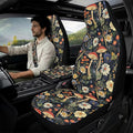 Oramclsy Mushroom 5 Pack Car Seat Covers Full Set with PU Breathable Armrest Pad PU Breathable Seat Belt Covers Universal Size Car Accessories