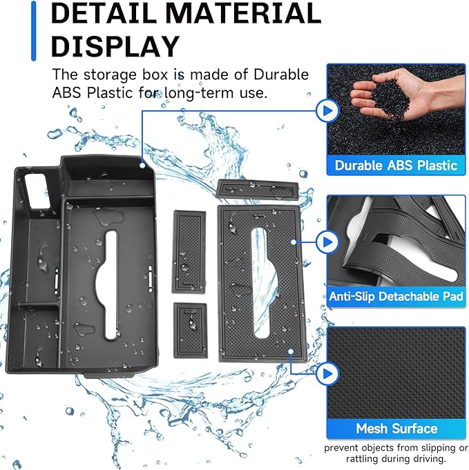 SXCY for 2025 2026 Toyota Sienna Center Console Organizer for Toyota Sienna 2021-2025 2026 Center Console Tray 2024-2026 Sienna Accessories Tissue Tray Paper Towel Organizer Enhanced Tissue Storage