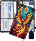 Car Document Holder with Magnetic Shut, Car Registration and Insurance Card Holder, Vehicle Glove Box Organizer Documents, Driver License, Auto Paperwork Organizer Wallet, Phoenix Nirvana Pattern