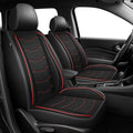 DISUTOGO Seat Covers Fit for Juke 2011-2017 Seat Covers Full Set Car Seat Covers Faux Leather Breathable Waterproof Car Seat Protector (5 Seats, Black&Redline)