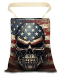 ANKVRP Car Trash Can, Durable Hanging Car Trash Garbage Bag, Cute Automotive Garbage Cans Organizer, American Flag Skull Print