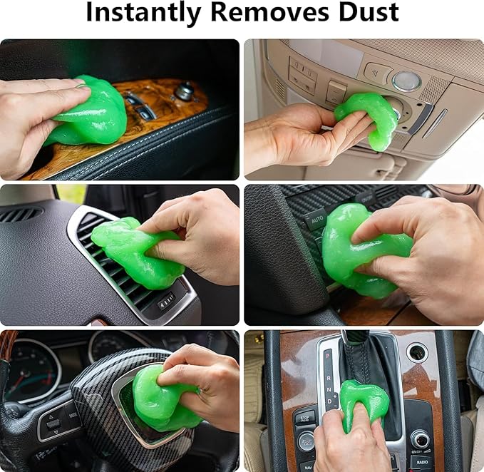 Car Interior Cleaning Gel, Automotive Detailing Putty for Dust and Debris Removal, Green