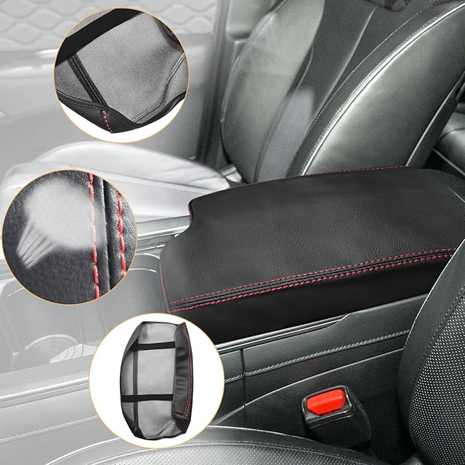 Compatible with Center Console Armrest Cover for Hyundai Palisade 2020-2025 Leather Arm Rest Storage Box Lids Cushion Protector Pad