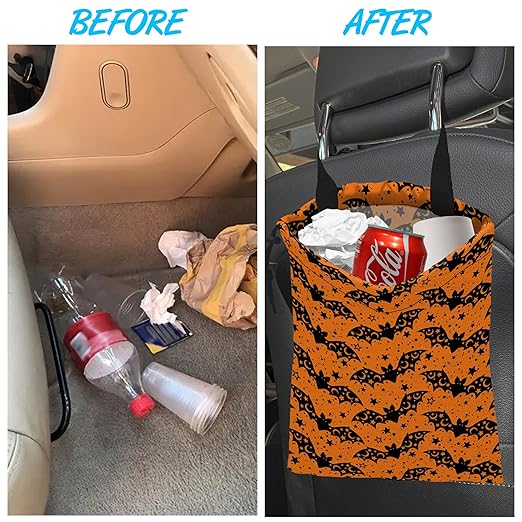 ghatobty Car Trash Can Waterproof Garbage Bag Hanging for Car Back Seat