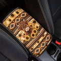 UNICEU Aztec Highland Cow Sunflower Print Car Accessories Soft Comfy Armrest Cover Pad Car Center Console Armrest Protector Covers Universal Fit Trucks SUV Van