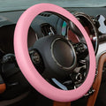 Spurtar Pink Steering Wheel Cover Women Girls, Soft Pink Car Accessories Thin Silicone Texture Cute Steering Wheel Covers, Fit Diamenter 15" - 16.5"