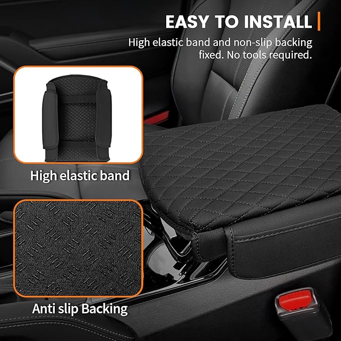 Custom for Center Console Cover Kia Telluride 2026 2025-2020 Armrest Cover Accessories PU Leather Armrest Seat Box Cover Protector with Pockets Storage Bag
