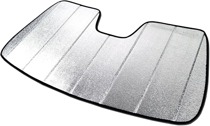 Custom Fit Car Sun Shade Windshield | Sun Visor | Car Window Shades | Fold Up Front Sunshade Visor | Compatible with Kia Soul (SK3) 2020-2022 | CFS-544-S | Silver & Grey 1-pc Set