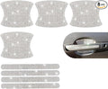 8PCS Bling Car Door Handle Protectors, Shiny Auto Doors Bowl Protective Sticker, Crystal Rhinestone Door Handle Scratch Decals, Auto Vehicle Protector Decor Covers (White)