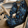 Qeluxign Dragonfly Floral 5 Piece Car Seat Covers Set for Women Men PU Leather Seat Covers Belt Pads and Armrest Cover Universal Fit Car Accessories