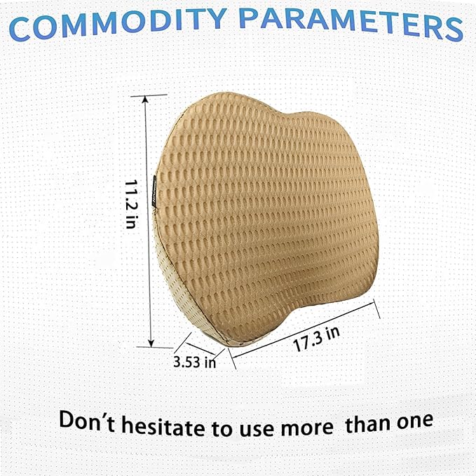 Memory Foam Car Seat Fill Cushion, Driver Seat Cushion for Tailbone Pain Relief, Car Lumbar Support for Driving Seat, Car Booster Seat for Short Drivers，Car Seat Pad (Beige)