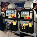2PCS Backseat Car Organizer with Foldable Tray-9+2 Pockets Car Organizer and Storage,Car Seat Back Protector Road Trip Essentials Storage Caddy/Stuff for Cars/Truck/SUV Christmas Gifts