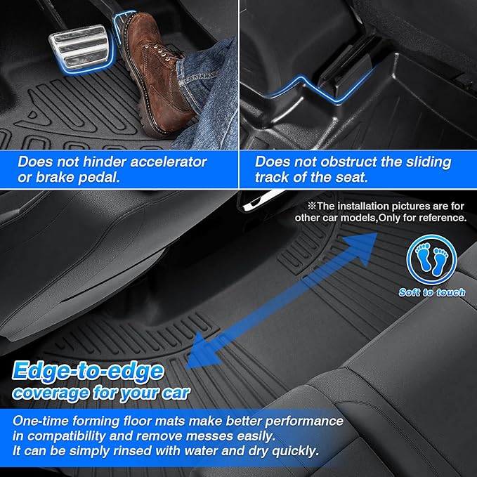 Soul Floor Mats - Car Mats for KIA Soul 2014-2019 (Not fit Hybrid), All Weather Floor Mats and Cargo Liner for Soul Accessories, Heavy Duty Rubber Mats, Car Accessories