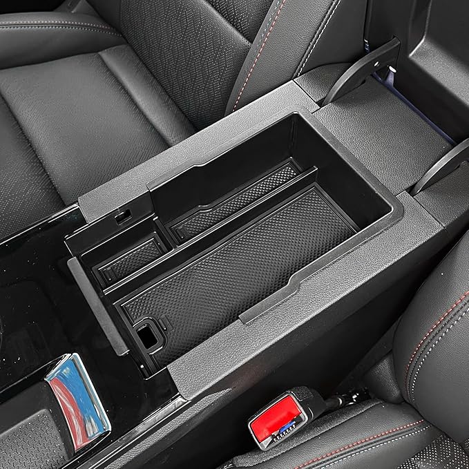 SMABEE Center Console Organizer for Chevrolet Chevy Equinox 2025 2026 Armrest Storage Box ABS Storage Tray Insert Interior Accessories Black