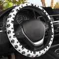 Cat Dog Paw Print Car Steering Wheel Cover, Non-Slip Absorbing Sweat Car Wheel Cover Accessories for Men Women,Universal 15" Fit Auto SUV Vans Trucks