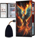 Car Document Holder with Magnetic Shut, Car Registration & Insurance Card Holder, PU Leather Glove Box Organizer Vehicle Accessories Driver License for Women/Men, Phoenix Bird Risen From the Ashes