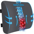DailyCuddles Lumbar Support Pillow for Office Chair Back Support - Memory Foam Lumbar Pillow for Car or Gaming Chair, Ergonomic Back Cushion with Adjustable Strap for Long-Hour Sitting (Grey,X-Large)