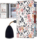 SOTWONSO Car Registration Holder, Waterproof PU Leather Vehicle Card Document Glove Box Organizer, Women Interior Auto Accessories Case for Cards, Driver License Car Insurance Holder, Flower Pattern