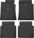Universal Trim-to-Fit Car Floor Mats for Cars Trucks SUVs Rubber Non-Slip Waterproof All Weather Protection Floor Liner-Black