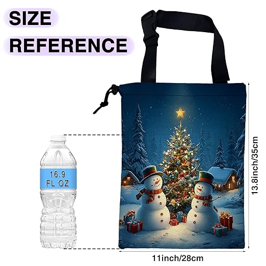 UUCBTAH Car Trash Bag Hanging Merry Xmas Car Trash Can for Back Seat Waterproof Car Trash Bin with Adjustable Straps and Drawstring for Car Accessories Vehicle Travelling Camping