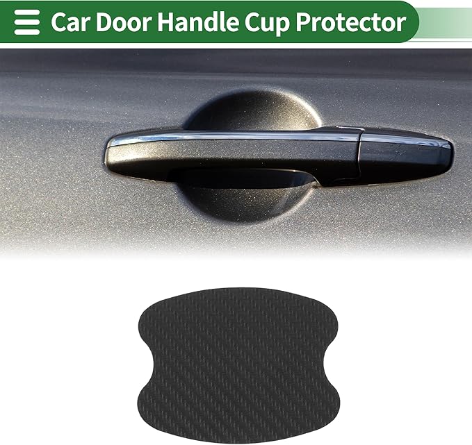 Motoforti Car Door Handle Cup Protector Door Handle Scratches Protective Films 2.67"x3.34" Anti-Scratches PVC Carbon Fiber Black 4 Pcs