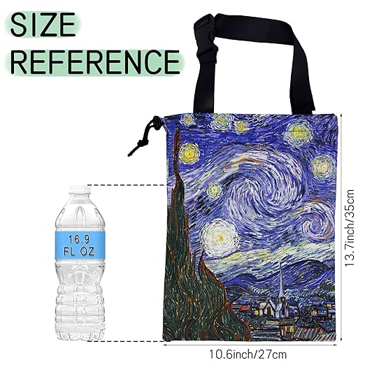 NHNXHWIA Starry Night Car Garbage Bag,Waterproof Small Car Trash Bag Hanging Back of Seat,Drawstring Hanging Car Trash Bag with Adjustable Buckle for Car Accessories