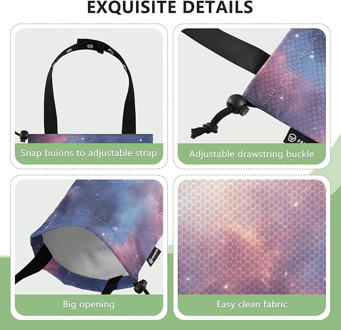 ALAZA Hanging Car Trash Bags Garbage Bag Trash Can for Back Seat Small Nebula 2 Washable Storage Bag Retractable 2 Pack