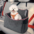 Dog Car Seat for Medium Sized Dogs 30 lbs, Safety Dog Booster Seat for Small Dogs Hooks to The Seatbelt & with Elevated Cushion, Waterproof Washable Travel Doggy Car Seat with Storage Pockets(Gray)