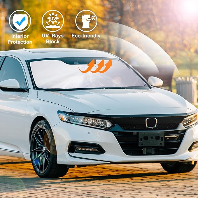 Windshield Sun Shade Foldable Reflective Sunshade Fit for 2018-2022 Honda Accord Sedan Accessories Sun Visor Heat Protection Keeps Car Cool