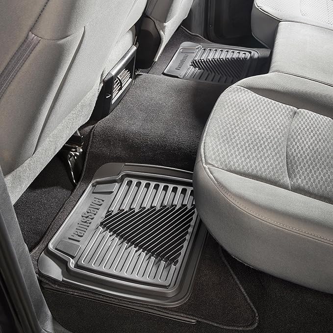 PantsSaver 3D All Weather Car Floor Mats - Trimmable Waterproof Rubber Liners All Season Protection for Car, Truck, SUV, Minivan - Fits Honda, Ford, Toyota, Nissan, Hyundai, Jeep & More 4 PC Set, Gray