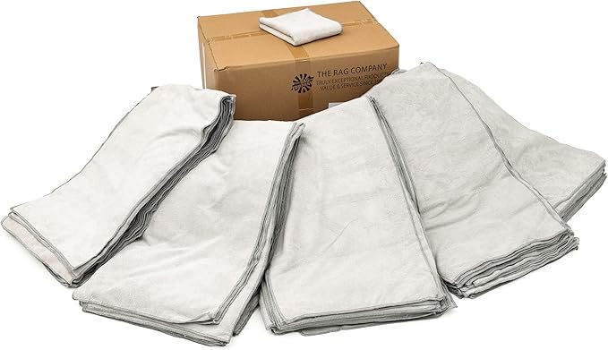 The Rag Company - Car Wash Towel - Professional Microfiber Auto Detailing and Drying Towels, Lint-Free, Streak-Free, Great for General Cleaning, 320gsm, 16in x 27in, Light Grey (Wholesale Case of 125)