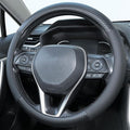 Carbon Fiber Leather Steering Wheel Cover, Universal 14.5–15 Inch Non-Slip Breathable Steering Wheel Cover for Cars, Carbon Fiber