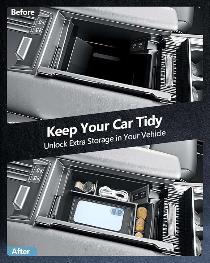 SKTU 3-Pack for 2021-2026 Toyota Sienna Center Console Organizer 2021-2026 Sienna Lower Console Tray Toyota Sienna 2024 2025 2026 Accessories Under Console Tray (Not Fit Models with Refrigerator)