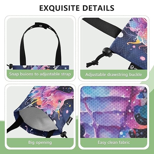 ALAZA Hanging Car Trash Bags Garbage Bag Trash Can for Back Seat Small Sea Horse 2 Washable Storage Bag Retractable 2 Pack