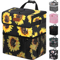 Vankor 3 Gallons Car Trash Can with Lid, Car Bag Bin Hanging Waterproof Automotive Garbage Cans Leak Proof Vehicle Trash Can Sunflower