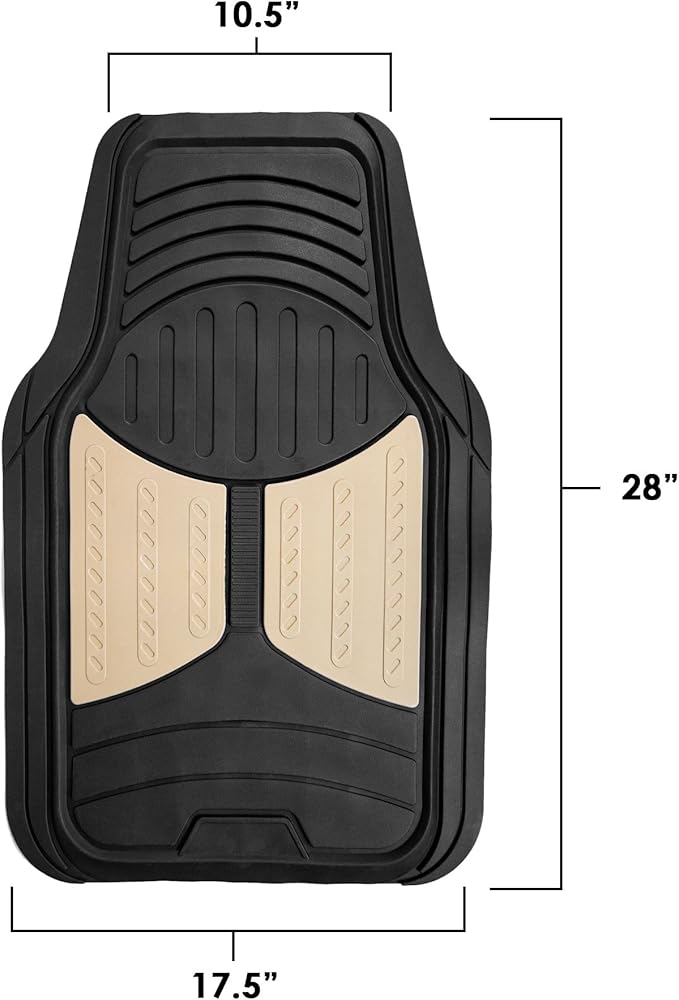 FH Group Automotive Floor Mats - Heavy-Duty Monster Eye Rubber for Cars, Universal Fit Full Set, Climaproof Mats, Trimmable Most Sedan, SUV, Truck Pink