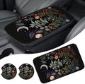 Car Armrest Cover Center Console Covers for Cars, Universal Waterproof Auto Arm Rest Covering Car Middle Console Armrest Seat Box Cover Protector +Car Coaster-Flowers Plants Moon Night
