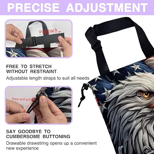 Car Trash Bag Eagle American Flag Car Garbage Bag Waterproof Car Trash Can for Back Seat with Adjustable Straps and Drawstring, Foldable Car Trash Bin for Car Accessories Vehicle Travelling Camping