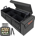 EAROND Large Trunk Organizer with Portable Leakproof Cooler Bag,Foldable Cover,Adjustable Securing Straps,Collapsible Trunk Organizer for Suv Car Truck Sedan (4-in-1 with Cooler)